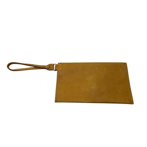 CARRY 117 ALEM Tan Distressed Leather Wristlet Clutch Wallet - Picture 2 of 5